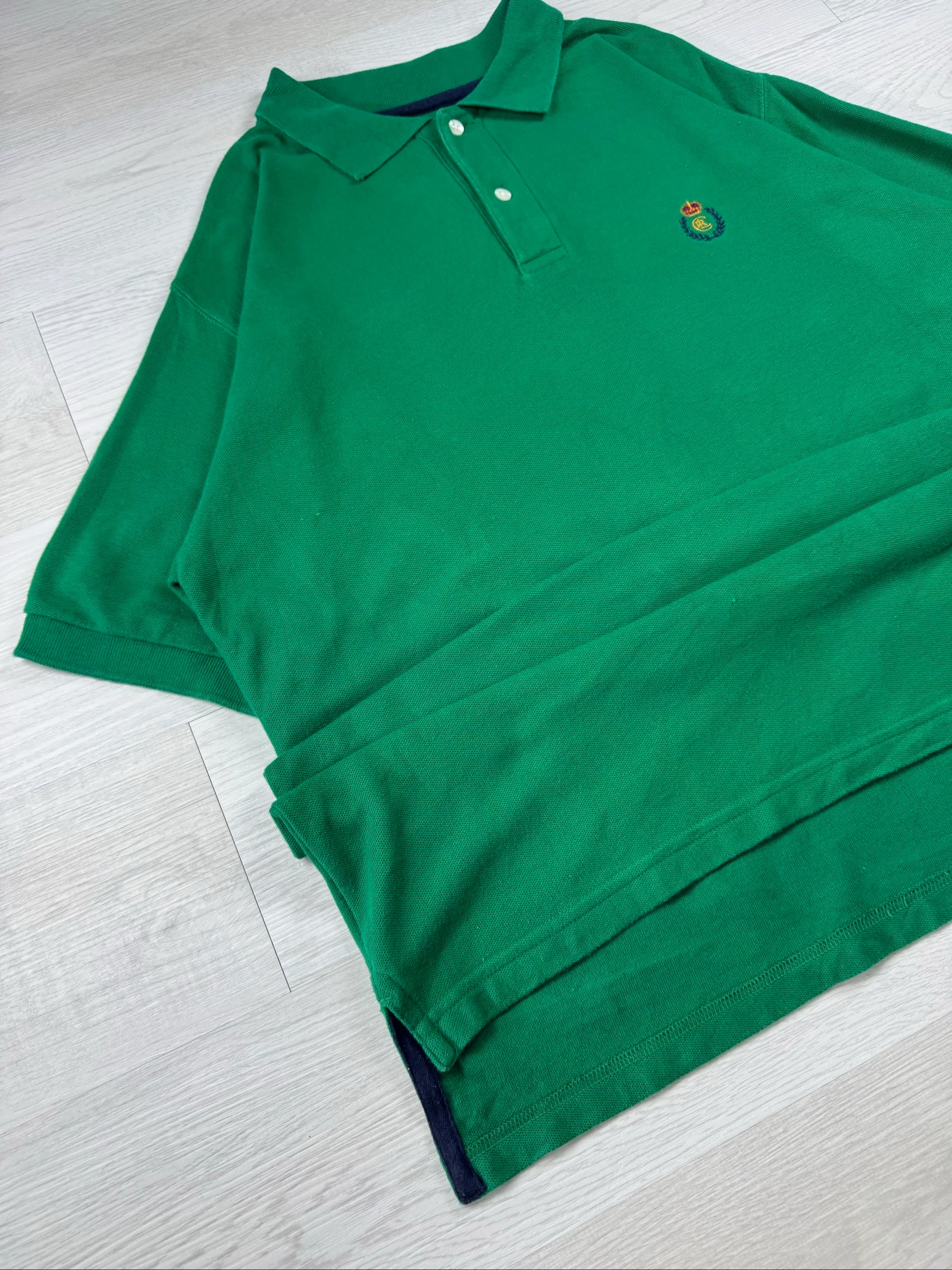 Camisa Polo Ralph Lauren com Logo Vintage Chaps Verde 100% Algodão Tamanho M – photo 4